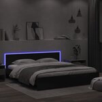 vidaXL Cadre de lit avec LED sans matelas noir 180x200 cm