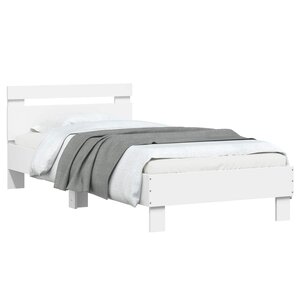 vidaXL Cadre de lit Blanc Bois d'ingénierie