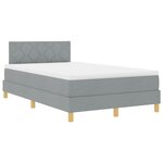vidaXL Lit à ressorts avec coussin Gris clair 120 x 190 cm tissu
