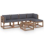 vidaXL Salon de jardin 6 Pièces avec coussins anthracite
