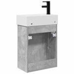 vidaXL Meuble de salle de bain avec robinet Gris béton