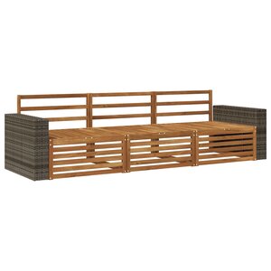 vidaXL Ensemble de canapés d'extérieur 3 pc Naturel