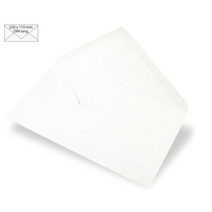 Enveloppe DIN longue  uni FSC Mix Credit  blanc  220x110mm  90g / m²  5 pces