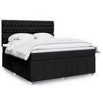 vidaXL Sommier à lattes de lit avec matelas Noir 180x200 cm Tissu