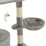 vidaXL Arbre à chat avec griffoirs en sisal 138 cm Gris
