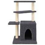 vidaXL Arbre à chat avec griffoirs en sisal gris foncé 83 5 cm