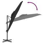vidaXL Parasol cantilever à double toit Noir 400x300 cm