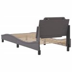 vidaXL Cadre de lit avec tête de lit Gris 90x200 cm Similicuir