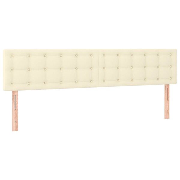 vidaXL Têtes de lit 2 Pièces Crème 90x5x78/88 cm Similicuir