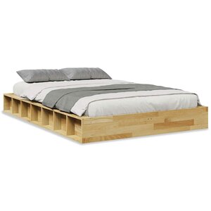 vidaXL Cadre de lit sans matelas 120x200 cm bois massif de chêne