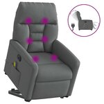 vidaXL Fauteuil inclinable de massage électrique Gris foncé Tissu