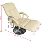 vidaXL Fauteuil de massage blanc crème similicuir