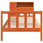 vidaXL Lit bibliothèque sans matelas cire marron 75x190 cm bois massif