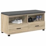 vidaXL Banc d'entrée avec coussin Chêne Sonoma 100 x 38 x 46 cm