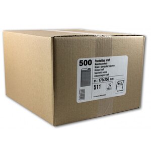 500 enveloppes - kraft brun - b5 - 176x250mm - auto-adhésive - gpv