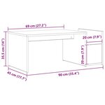 vidaXL Table basse Chêne noir 90 x 45 x 35 cm Bois d'ingénierie