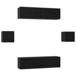 vidaXL Ensemble meuble TV 6 Pièces Chêne noir Bois d'ingénierie