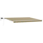 vidaXL Auvent Rétractable Vert et jaune 450 × 350 cm Tissu et acier