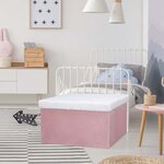 Banc coffre de rangement bicolore imitation fourrure léo