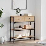 vidaXL Table console chêne sonoma 72 5x25x75 cm bois d'ingénierie