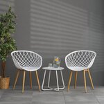 Chaise de jardin avec accoudoirs Blanc Lot de 6 Fauteuils