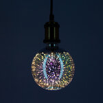 Ampoule led déco 3d (g125)  aspect fireworks  culot e27  3 8w cons.