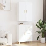 Vidaxl buffet haut blanc brillant 69 5x34x180 cm bois d'ingénierie