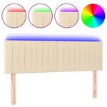 vidaXL Tête de lit à LED Crème 144x5x78/88 cm Tissu