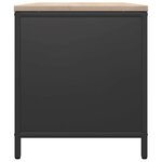 vidaXL Étagère à bois de chauffage avec plateau en bois noir