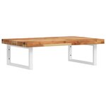 vidaXL Étagère de vasque murale acier et bois massif d'acacia