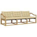 vidaXL Ensemble de canapés d'extérieur 3 Pièces Blanc et Beige