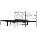 vidaXL Cadre de lit métal sans matelas avec tête de lit noir 140x190cm
