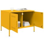 vidaXL Table basse jaune moutarde 68x50x50 5 cm acier laminé à froid