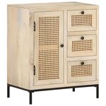vidaXL Buffet 60x35x70 cm Bois de manguier massif et canne naturelle