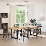 vidaXL Pieds de table à manger en forme de V  3 pièces  noir  100 x (72-73 3) cm  acier