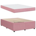 vidaXL Cadre de lit avec matelas Rose 160 x 200 cm tissu