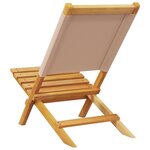 vidaXL Chaises de jardin pliantes lot de 6 taupe tissu et bois massif