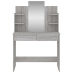 vidaXL Coiffeuse avec miroir sonoma gris 96x39x142 cm