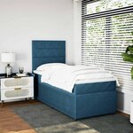 vidaXL Sommier à lattes de lit avec matelas bleu 100x200 cm