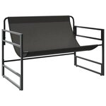 vidaXL Banc de jardin avec coussin anthracite 113 cm acier