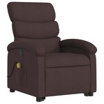 vidaXL Fauteuil inclinable de massage Marron foncé Tissu