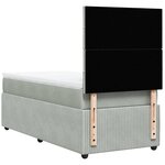 vidaXL Sommier à lattes de lit et matelas Gris clair 90x190 cm Velours