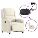 vidaXL Fauteuil inclinable électrique Crème Velours