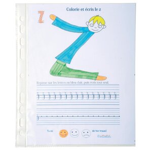 Sachet De 10 Pochettes Perforées Polypropylène Grainé Format Écolier - 17x22cm - Cristal - X 10 - Exacompta