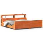 vidaXL Cadre de lit sans matelas cire marron 200x200cm bois pin massif