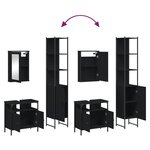 vidaXL Ensemble de meubles salle de bain 3 Pièces noir bois d'ingénierie