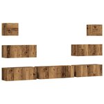 vidaXL Ensemble de meuble TV mural 7 Pièces vieux bois bois d'ingénierie
