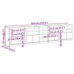 vidaXL Buffet avec éclairage LED Bois ancien 283x37x67 cm Bois d'ingénierie
