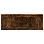 vidaXL Meuble TV avec LED chêne fumé 139 5x34x50 cm bois d'ingénierie