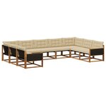 vidaXL Ensemble de canapés d'extérieur 9 pc Naturel et Beige